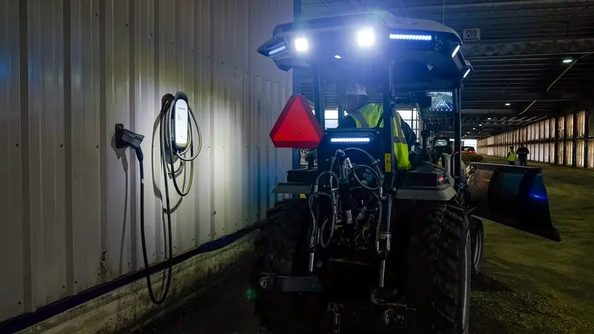 MK-V at night next to charger